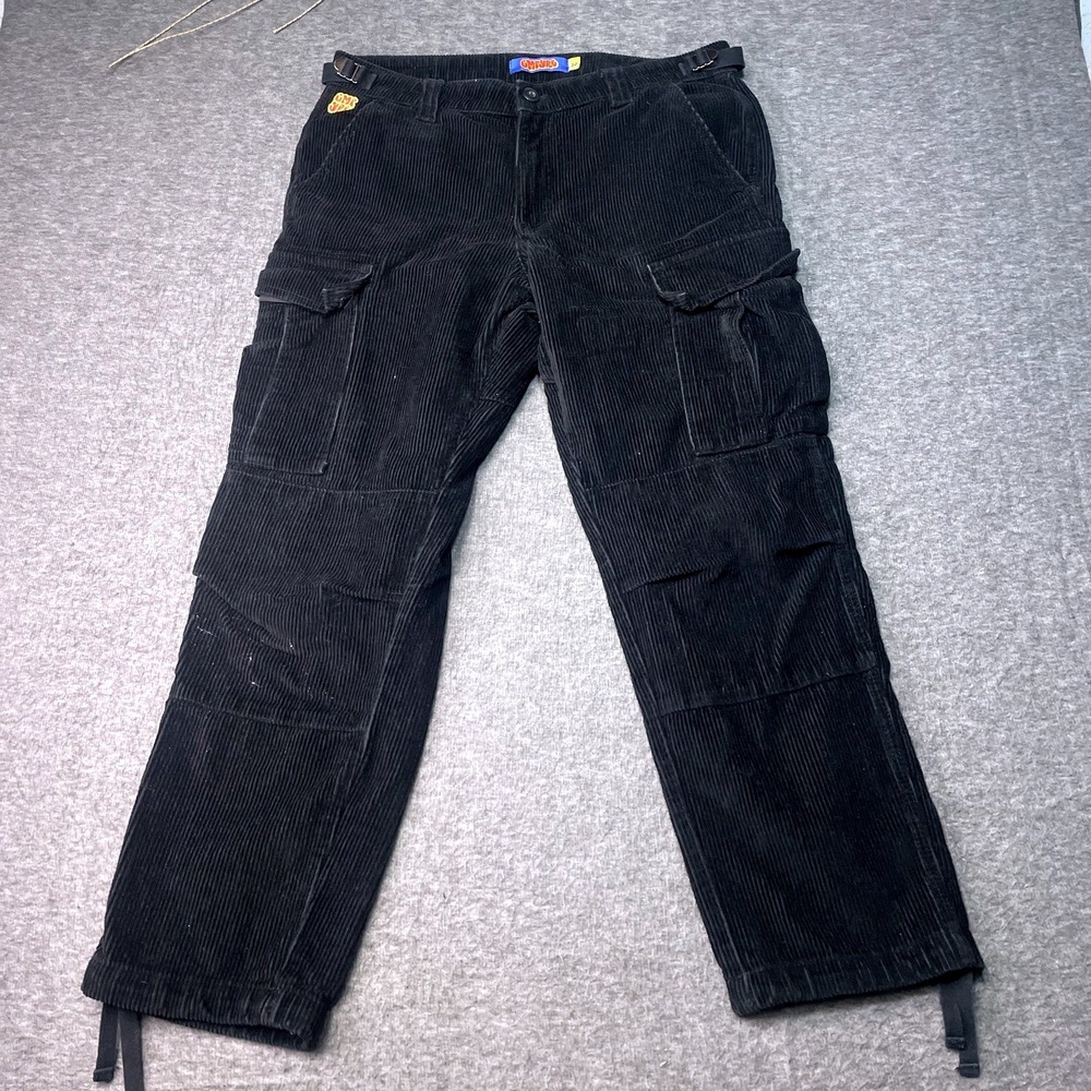 Empyre Pants Men size 30x27 Corduroy Cargo Black Vintage Street Casual